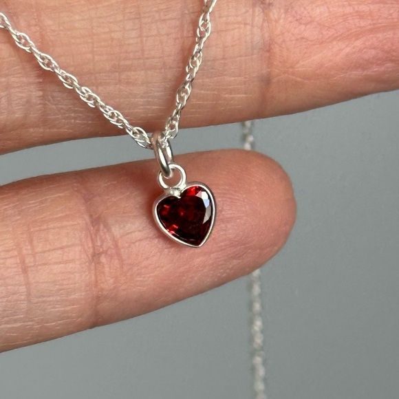 Sterling Silver Clavicle Heart Necklace - Picture 14 of 14